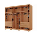 Ver imagem 4 de Guarda-Roupa 100% MDF 6 Portas 6 Gavetas com Pés Istambul Off White/Marromle