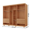 Ver imagem 3 de Guarda-Roupa 100% MDF 6 Portas 6 Gavetas com Pés Istambul Off White/Marromle