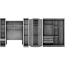 Ver imagem 3 de Quarto Casal Completo Rizon/linea 5 Peças (1 Armário Aéreo + 2 Guarda Roupas + 1 Canto Obliquo +