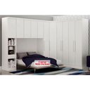 Ver imagem 1 de Quarto Casal Completo Rizon/linea 5 Peças (1 Armário Aéreo + 2 Guarda Roupas + 1 Canto Obliquo +