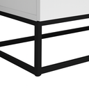 Ver imagem 5 de Mesa de Cabeceira Moderna com 2 Gavetas para Cama Casal com Pés de Ferro Estilo Industrial Preto