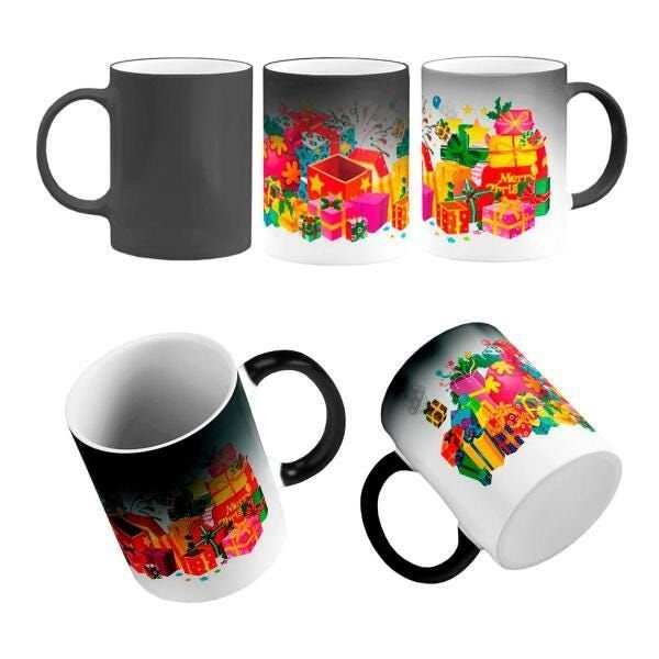 Caneca Mágica Muitos Presentes de Natal Alegria Felicidade - 1