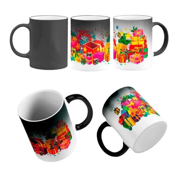 Caneca Mágica Muitos Presentes De Natal Alegria Felicidade - 1