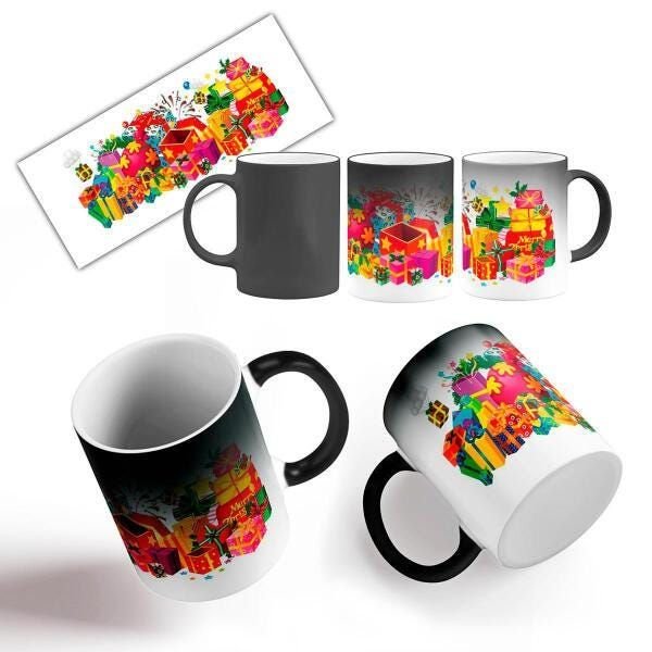 Caneca Mágica Muitos Presentes de Natal Alegria Felicidade - 2