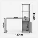 Ver imagem 4 de Escrivaninha Siena com Armário e Prateleiras em Estilo Industrial Klm Store