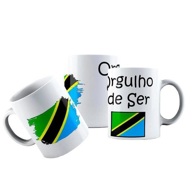 Caneca Cerâmica Bandeira Orgulho De Ser Da Tanzânia - 1