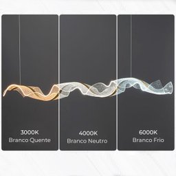 Pendente Moderno Led Integrado 100cm 31w Dourado Bivolt 3em1 - 10