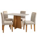 Ver imagem 3 de Conjunto Sala de Jantar Ana com 4 Cadeiras Ana Ype Offwhite Linho Marrom Claro