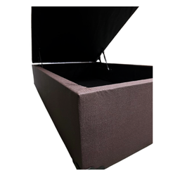 Cama Box Baú Casal Padrão - 48cm de Altura Corino Linho Marrom - 3