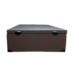 Cama Box Baú Casal Padrão - 48cm de Altura Corino Linho Marrom - 2