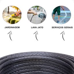 Mangueira de Jardim 10m Slim com Esguicho Reforçada Flexível:cinza Escuro - 5