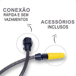 Mangueira de Jardim 10m Slim com Esguicho Reforçada Flexível:cinza Escuro - 4