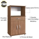 Ver imagem 3 de Balcão Multiuso para Forno e Micro-ondas 2 Portas e 1 Gaveta Lina Freijó
