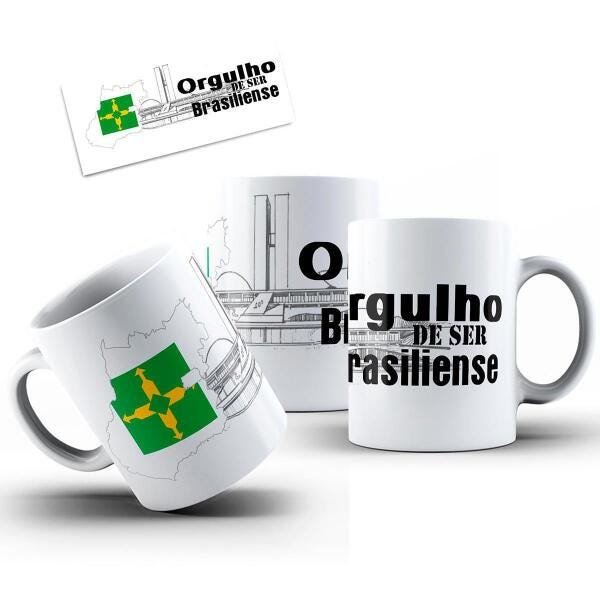 Caneca Cerâmica Bandeira Brasília Orgulho Brasiliense - 2