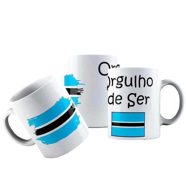 Caneca Cerâmica Bandeira Orgulho De Ser De Botswana - 1