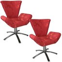 Ver imagem 1 de Kit Duas Poltronas Giratória Elegance Jacquard:vermelho
