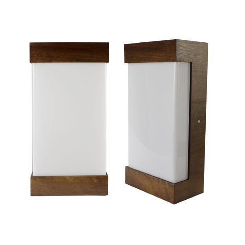 Arandela Madeira/Acrílico Reta Imbuia 30cm LED 9W 3000K MadeLuz Arandela Antares Reta