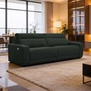 Ver imagem 5 de Sofá 3 Lugares Rettrátil Reclinável Elétrico 224cm Mazi L06 Couro Verde Escuro - Lyam Decor