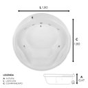 Ver imagem 3 de Banheira Redonda Taurus Dupla com Hidro em Acrílico - 127v