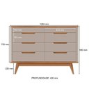 Ver imagem 4 de Cômoda 8 Gavetas com Organizador Tampo e Base de 2,5cm Vicenza Bege/Off White/Cedro