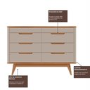 Ver imagem 7 de Cômoda 8 Gavetas com Organizador Tampo e Base de 2,5cm Vicenza Bege/Off White/Cedro