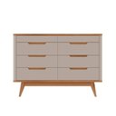 Ver imagem 3 de Cômoda 8 Gavetas com Organizador Tampo e Base de 2,5cm Vicenza Bege/Off White/Cedro