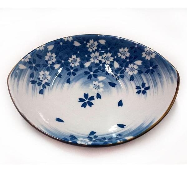 Travessa Porcelana Oriental Lírios Azuis - 1