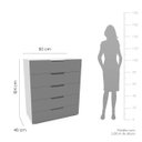 Ver imagem 3 de Cômoda Madri com 5 Gavetas 90x104cm Cinza/Branco 250699