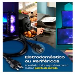 Cabo de Força 5 Metros Tripolar Fonte Pc Reforçado Kit 3pçs - 4