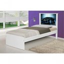 Ver imagem 1 de Cama Solteiro Infantil com Colchão Carro Sport Raio Azul MDF MDP Branco Casah