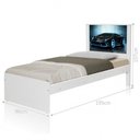 Ver imagem 3 de Cama Solteiro Infantil com Colchão Carro Sport Raio Azul MDF MDP Branco Casah