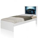 Ver imagem 2 de Cama Solteiro Infantil com Colchão Carro Sport Raio Azul MDF MDP Branco Casah