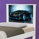 Ver imagem 4 de Cama Solteiro Infantil com Colchão Carro Sport Raio Azul MDF MDP Branco Casah