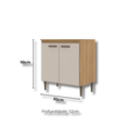 Ver imagem 2 de Balcão para Cooktop 0,80m com 2 Portas Berlim Ipê Decibal Co6202.0001