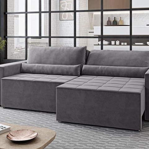 Sofa Cama 240cm Retratil e Reclinavel 4 Lugares Nepal