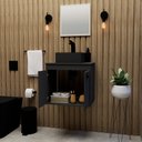 Ver imagem 2 de Gabinete Banheiro Armario Cuba Pia 100% Mdf - Pompeia 51 Cm