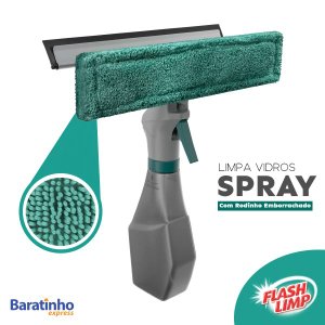 Rodo Limpa Vidros Spray Mop 3 em 1 C/reservatório Flash Limp