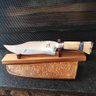 Faca Bowie Forjada 9' Integral Aço Inox 420c Cabo Osso Artesanal Churrasco - 10