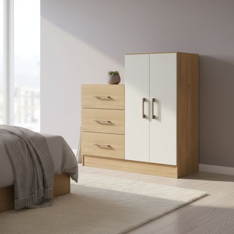 Cômoda 3 Gavetas 2 Portas 90cm Soft Soluzione Móveis
