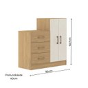 Ver imagem 2 de Cômoda 3 Gavetas 2 Portas 90cm Soft Soluzione Móveis