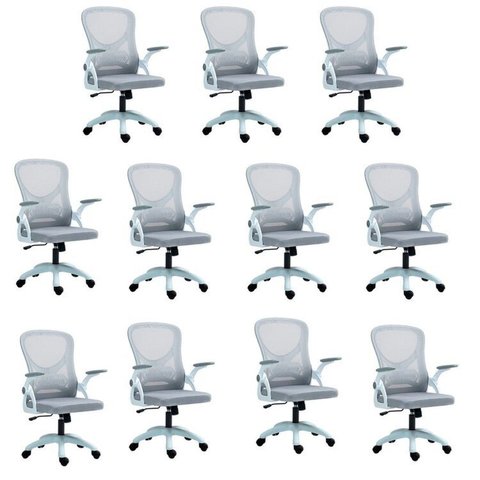 Kit com 10 Cadeira Escritório Diretor Office Columbus com Tela Mesh