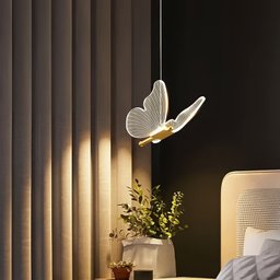 Pendente Borboleta Led 6w, Luz Amarela, Dourado, Lexlight - 1