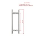 Ver imagem 3 de Puxador H duplo 40x30cm reto barra chata para porta de vidro e portão - Branco