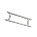 Ver imagem 1 de Puxador H duplo 40x30cm reto barra chata para porta de vidro e portão - Branco