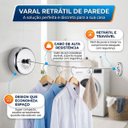 Ver imagem 5 de Super Varal Retrátil de Parede em Aço Inox Cabo Recolhível