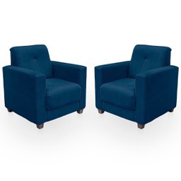 Sofá + 2 Poltrona para Sala de Estar Moderno Confortável Veneza Suede - 4