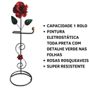 Ver imagem 4 de Suporte Porta Papel Higiênico 1 Rolo em Ferro de Chão Artesanal com Rosas:vermelho