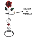 Ver imagem 3 de Suporte Porta Papel Higiênico 1 Rolo em Ferro de Chão Artesanal com Rosas:vermelho