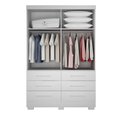Ver imagem 3 de Guarda Roupa Solteiro com Espelho 2 Portas 6 Gavetas - Capri-branco - Móveis Novo Horizonte