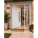 Ver imagem 2 de Porta Pivotante Alumínio Branco Lambril C/puxador 100cm Maxx